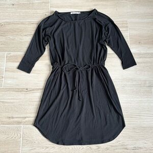 JustFab Dolman Drawstring Black Mini Dress